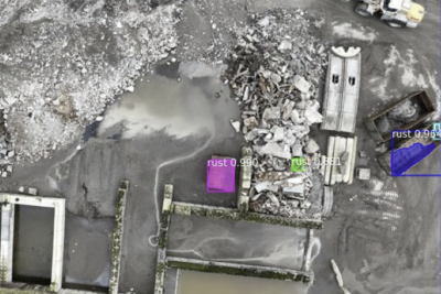 Rust and Crack Detection from Drone Images